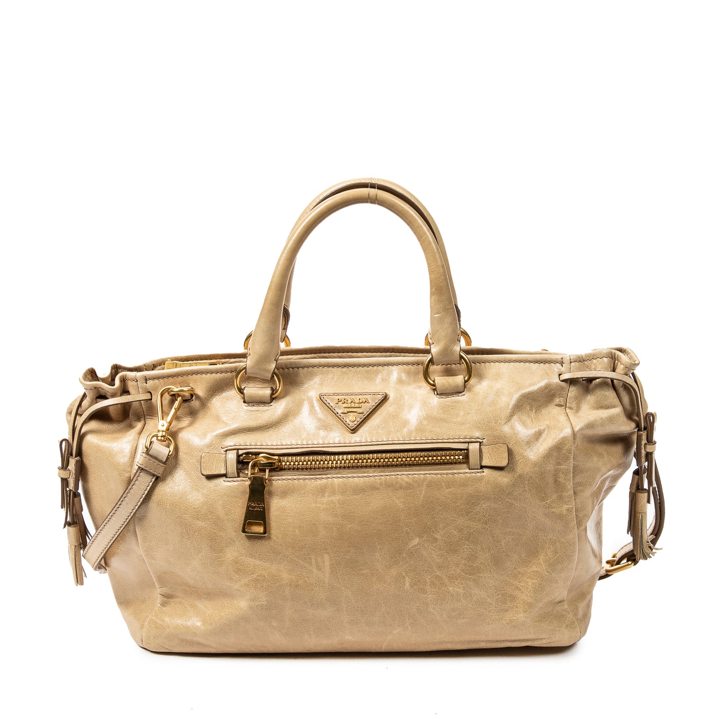 Prada 普拉達單肩包: Convertible Horizontal Zip Tote