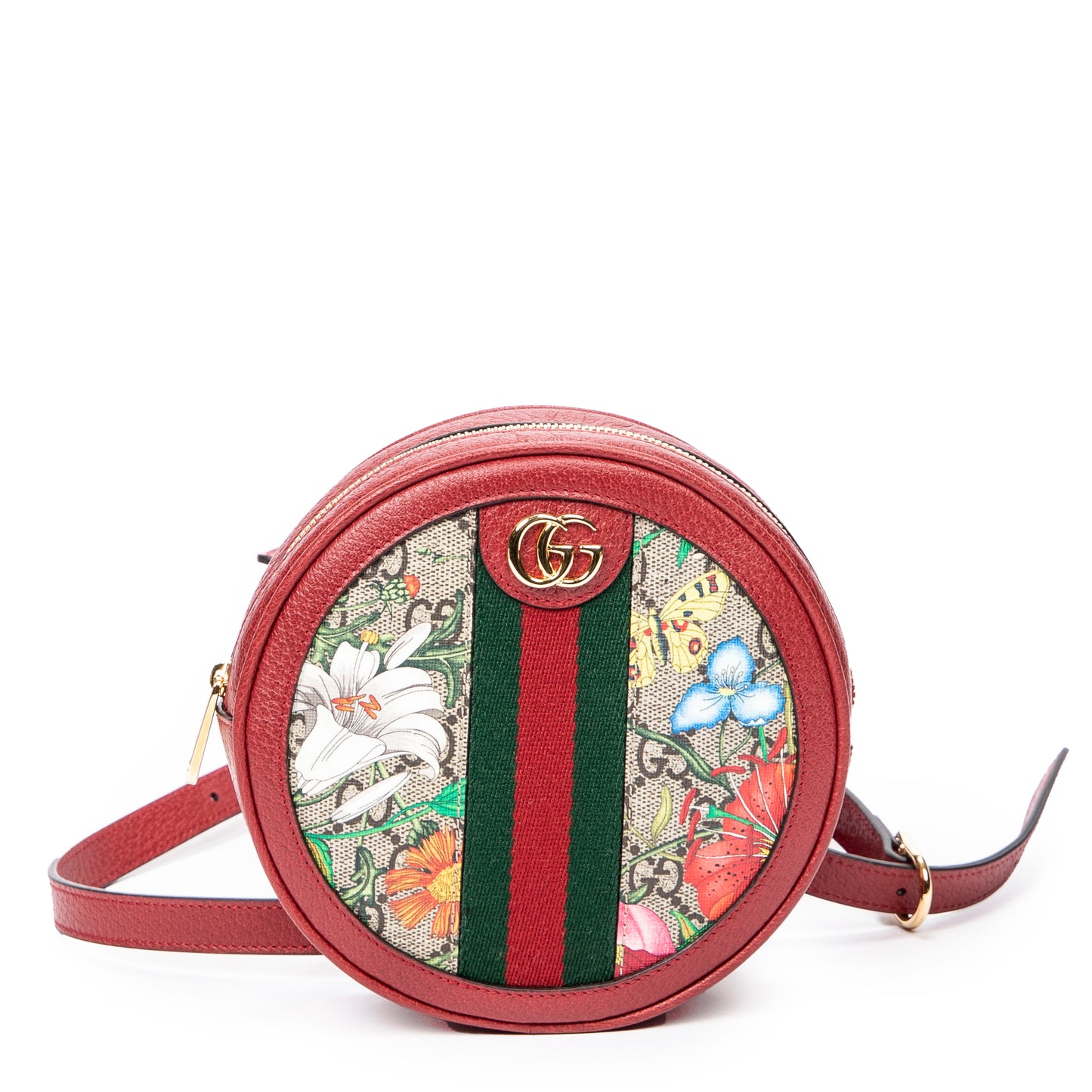 Gucci古馳後背包: Ophidia Floral GG Mini Round Backpack