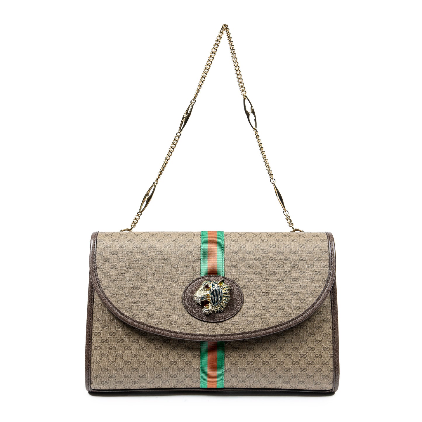 Gucci古馳單肩包: Web Medium Rajah Slim Flap