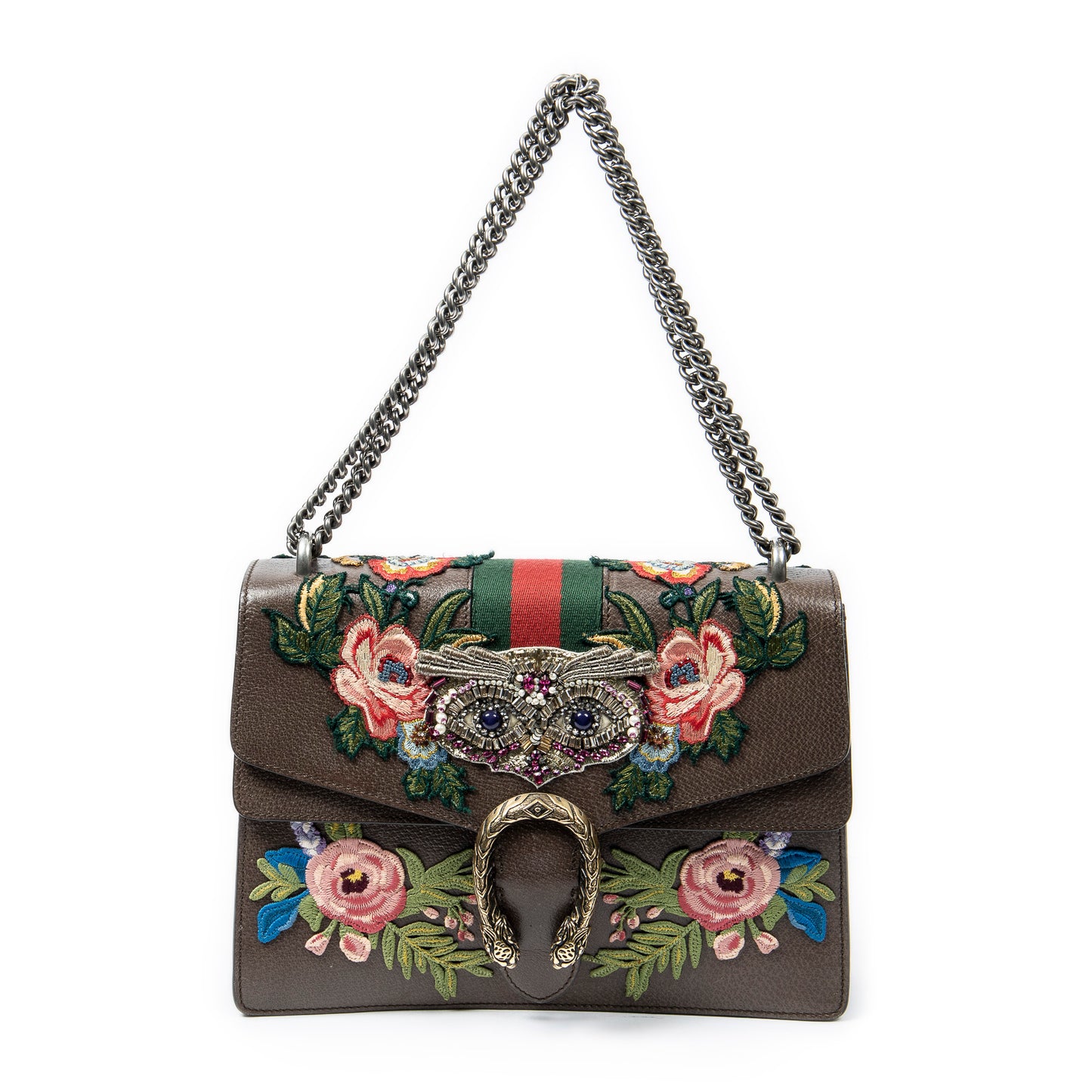 Gucci古馳單肩包: Medium Owl Embroided Dionysus Shoulder Bag