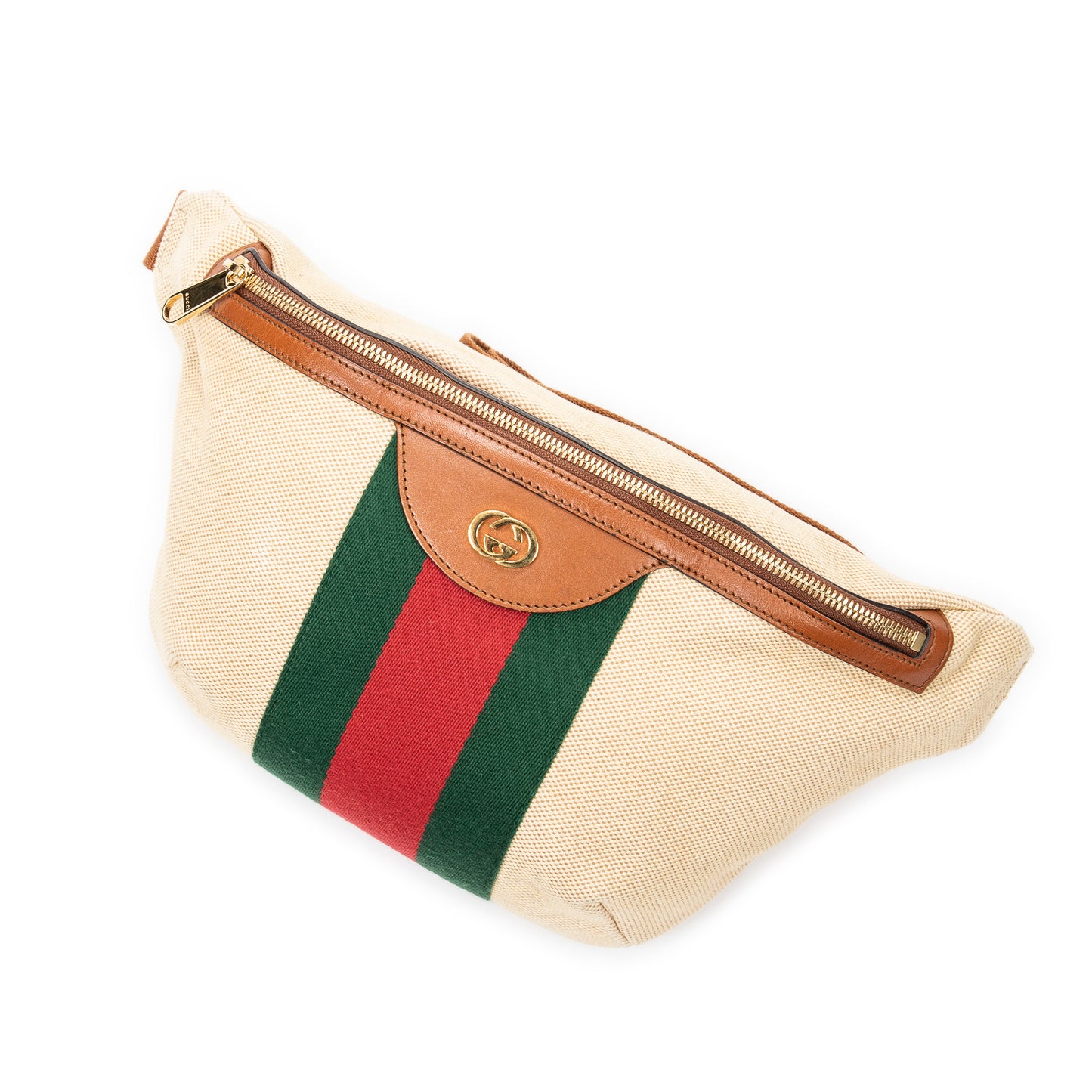 Gucci 古馳單肩包: 復古織帶腰包