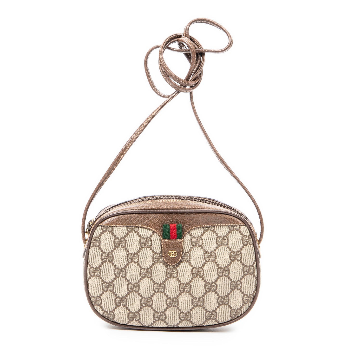 Gucci 古馳單肩包: 復古 Web 橢圓形斜挎包